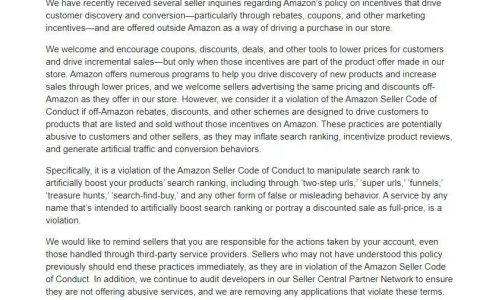 封号警告！亚马逊再发声明，此项行为将严打！